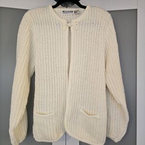 Western Connection vintage 1990s cream textured knit cardigan